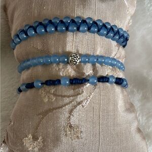 Blue Beaded Bracelet Set